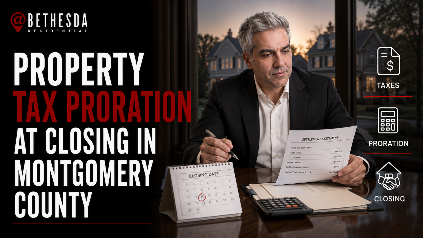 Property Tax Proration at Closing in Montgomery County